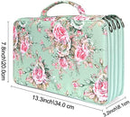 Vomgomfom PU Leather Pencil Case, Holds 100 Markers/300 Pens,Grenn Rose - Image 2