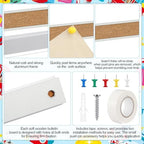 Threehoney 3 Pcs Cork Strips 36"x1" Bulletin Bar Strip, Aluminum Wall Trim - Image 3