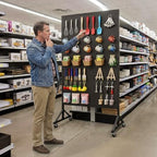 Metal Pegboard Display Stand 3 x 5.5 Feet, Adjustable Height with 40 Peg Board Hooks and Wheels, Pegboard Display Rack, Craft Display Rack, Retail Display Rack, Garage Peg Board - Image 2