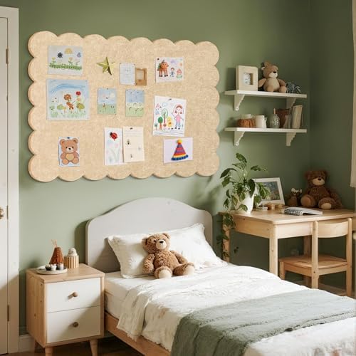 Scalloped Bulletin Board 48x36 inches, Decorative Felt Pin Board for Wall - Image 5