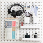MULSAME Pegboard Combination Kit, Wall Mounted Storage Set with 4 Pegboards & 14 Accessories Hanging, White Peg Boards Organizer for Walls Display, Crafts Organization, Kitchen Organizer, 22" x 22" by MULSAME