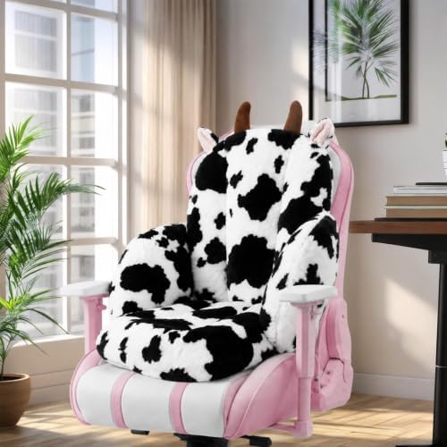 DOBUONO Comfy Office Chair Cushion: 17.5" L x 17.5" W x 18" H Cute Seat Cushion Kawaii Cushion for Gaming Chair with Backrest Non-Slip Floor Seating for Adults and Pets Cow Stuff for Room Decor - Image 6