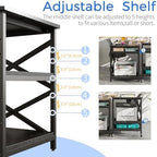 METYERRY 23.6"x23.6" Large Printer Stand with Power Outlet, 3 Tier Cart - Image 5