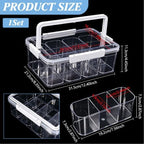 Large Cable Storage Box with Lid Clear Power Cords Organizer 4 Adjustable Dividers Case Desktop Cable Management Box for Home Office Phone Charger Art Crafts Stationery (White) - Image 2