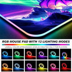 RGB Dragon Under Aurora Sky Gaming Desk Mat & Mouse Pad, XL - Image 6