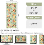 DUKINO 2x5 Washable Runner Rug, Floral Non Slip Rug for Kitchen, Green - Image 2