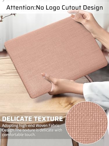 Seorsok Compatible with MacBook Pro 16 inch Case 2026-2021 M5 M4 M3 M2 M1 A3429 A3428 A3403 A3186 A2991 A2780 A2485,Fabric Leather Plastic Hard Shell Case & Keyboard Cover,Reddish Woven No Logo Cutout - Image 2