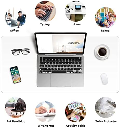 24 x 48 Inches Clear Desk Cover Protector Multifunctional Office Desk Pad Mat Blotter Plastic Table Cover Desktop Protector PVC Table Pad for Writing Desk Dining Coffee Table with Mouse Pad - Image 5
