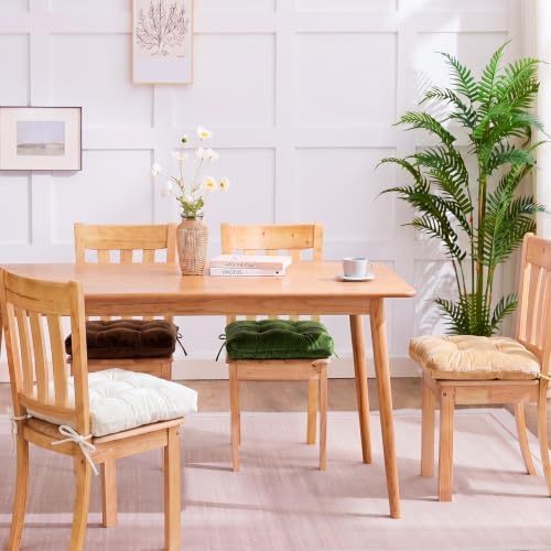 Geetery 4 Pack Velvet Chair Cushions for Dining Chairs, 16" x 16" Soft Velvet Chair Pads with Ties Comfy Solid Seat Cushion Party Home Office Living Room Outdoor Indoor (Morandi) - Image 7
