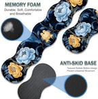 31.5"x 11.8" Oversized Gaming Mouse Pad Set, Ergonomic Keyboard and Mouse Wrist Rest + Cup Holder, Non-Slip Desktop Pad, Suitable for Home and Office Use, Blue Peony - Image 2