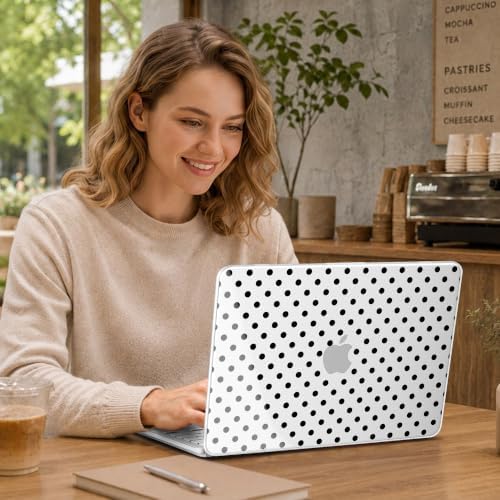 May Chen Compatible with MacBook Neo 13 inch Case 2026 Model A3404, Plastic Hard Shell,Keyboard Cover,Screen Protector,Dust Plug, for MacBook Neo 13" with A18 Pro Chip, Clear Polka dot - Image 5