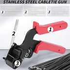 400PCS Metal Zip Ties Gun Kit, 6/8/12 Inch Heavy Duty Metal Zip Ties, Multi-Purpose Self-Locking Cable Tie Tool Set for Vehicles Farms Plants Fences Pipe Bundling, Scissors - Image 4