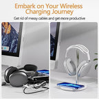 Hiwe Headphone Stand with Wireless Charger, Gaming Headset Holder for Desk - Image 5