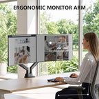 WALI Adjustable Dual Monitor Arm for 13-43 inch Screens, 22 lbs per Arm - Image 4