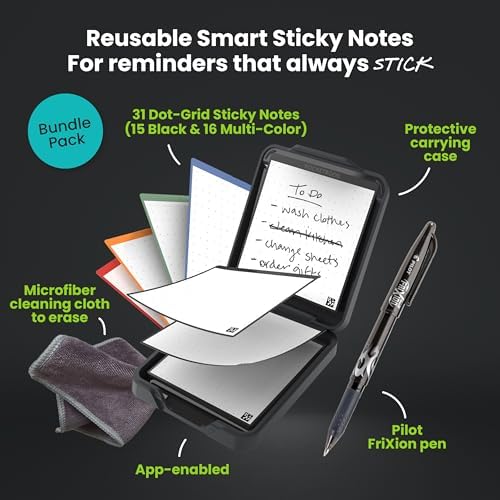 Rocketbook Reusable Smart Sticky Notes, Restickable Memo Pad, 3"x3" - Image 3