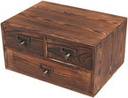 MyGift Wooden Desk Organizer with Drawers, Dark Brown Wood Desktop Storage Cabinet with 3 Drawers for Office Supplies, Sewing Kits and Accessories by MyGiftHome
