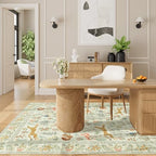 DUKINO 3x5 Rug, Washable Animal Area Rug for Bedroom Non Slip, Beige - Image 6