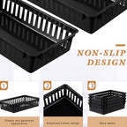 Wenqik Set of 12 Small Plastic Baskets for Organizing, Black - Image 4