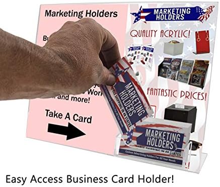 Marketing Holders 6 Pack Acrylic Sign Holder for 11" x 8.5" Signs with 3.5" x 2" Appointment Card Slot Clear Slanted Side Load Display for Counters in Reception Areas Lobbies and Business Offices - Image 4