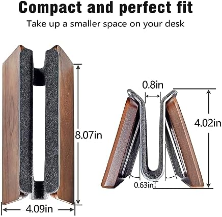 SAMDI Vertical Laptop Stand for Desk, Wooden Laptop Holder Vertical for MacBook, HP, Samsung, Chrome Book and Other Laptops(Walnut) - Image 3