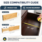 Fabsome Dresser Drawer Organizers 6 Pack, 4.65'' High Adjustable from 17-22‘’ Bamboo Drawer Dividers for Clothing Baby Clothes, Wooden Separators for Dresser Nursery Organization with Soft Foam Ends - Image 5