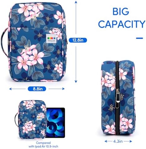 YOUSHARES 300 Slots Color Pencil Case - Pen Case Organizer with Handy Wrap & Zipper, Multilayer Holder for Prismacolor Colored Pencils & Gel Pen (Magnolia) - Image 4