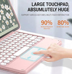 Keyboard Case with Touchpad for Galaxy Tab S10 FE/S10 Lite/S9 FE 10.9-Inch, Tab S9 11", Detachable Keyboard Case with Touchpad, 360 Degree Rotating Stand Cover with S Pen Holder, Pink - Image 6