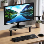 Triangle Corner Monitor Riser, Laptop Stand for Desk, Desk Organizers and Accessories, Office Desk Accessories, Monitor Stand Riser, French Oak by Mikkagu