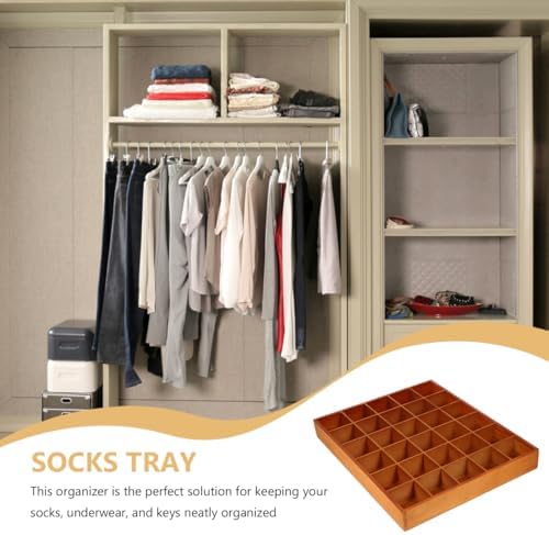 ULTECHNOVO Wooden Sorting Tray Grid Display Wood Divided Organizer Brown Finished Section Box (30 Compartments,15. 72x13. 17x1. 97 Inch Each Tray) - Image 5
