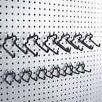 12 Pack Pegboard Hooks (6 S + 6 M), Heavy Duty Iron Utility Hooks Fit 1/4" Pegboards, Anti-Scratch Tool Organizer Hangers for Garage, Workbench, Craft Room, Kitchen - Black by Unknown