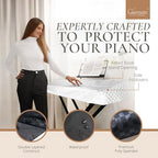 Clairevoire Digital Piano Cover, Piano Keyboard Covers -Protective for Roland Piano Covers FP Series, Durable and Waterproof Piano Keyboard Dust Cover, Piano Keyboard Case -Roland FP-10 Pearl White - Image 2