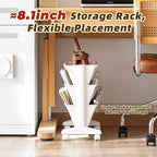 3 Tier Rolling Book Cart Multi-Functional Movable Storage Bookshelves - Image 2