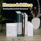 Koville Greek Natural Marble Bookends for Shelves, Book Ends for Heavy Books, 13LBS Ultra Heavy Duty Book Holders, Triumphal Arch Bookends Office Bookshelf Decor for CDs/Video Games(Volakas) - Image 4