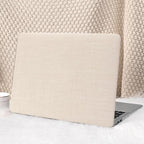 Seorsok Compatible with MacBook Pro 14inch Case 2026 2025-2021 M5 M4 M3 A3426 A3427 A3434 A3112 A3185 A3401 M2 A2779 M1 A2442,Leather Plastic Hard Shell Case&Keyboard Cover,Beige Woven No Logo Cutout by Seorsok