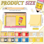 Fullhawl 36 Pcs Back to School Teacher Gifts Set Wood Sticky Note Pad Holder with Sticky Notes Bamboo Pens Pencil Apple Crayon Ruler Composition Notebook Thank You Gift for Teacher Staff Office Supply - Image 2