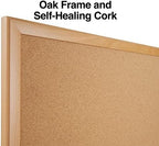 Staples Standard Cork Bulletin Board, Oak Frame, 3x2 Ft, 2-Pack - Image 3