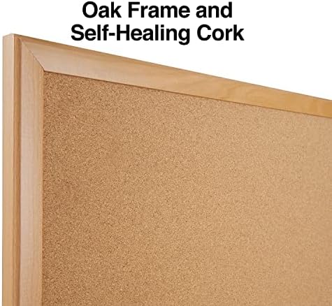 Staples Standard Cork Bulletin Board, Oak Frame, 3x2 Ft, 2-Pack - Image 3
