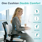 Seat Cushion for Office Chair, Ergonomic Cushion with Lumbar Support Pillow - Image 4