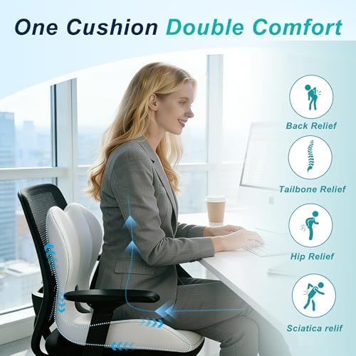 Seat Cushion for Office Chair, Ergonomic Cushion with Lumbar Support Pillow - Image 4