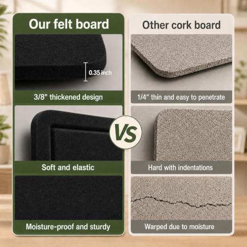 Black Large Felt Bulletin Board for Wall 72 x 48 Inch Frameless - Image 5