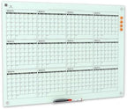 TSJ OFFICE Glass Calendar Whiteboard - 48" x 36" Yearly Planner for Wall by TSJOFFICE-WipeCleanThinkGreenWorkSmart