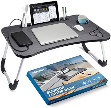 Slendor Foldable Lap Desk with Cup Holder for Bed, Couch, Floor by Slendor