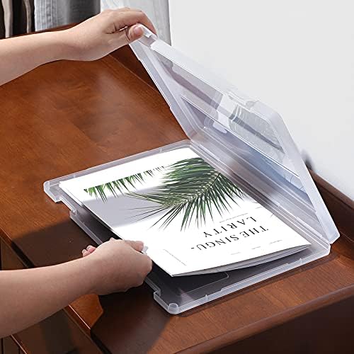Outus 6 Pieces A4 Plastic File Box, Paper Photo Clear Storage Case - Image 3