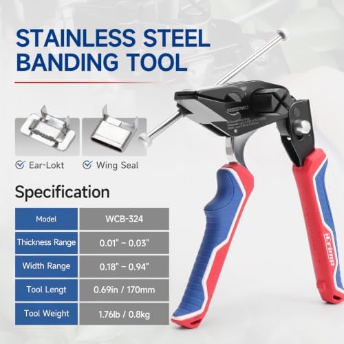 iCrimp Steel Strapping Banding Tool, Metal Tensioner Built-In Cutter - Image 2