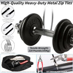 400PCS Metal Zip Ties Gun Kit, 6/8/12 Inch Heavy Duty Metal Zip Ties, Multi-Purpose Self-Locking Cable Tie Tool Set for Vehicles Farms Plants Fences Pipe Bundling, Scissors - Image 3