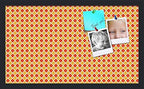 PinPix 24x14 inch Cork Bulletin Board. This Decorative Framed Pin Board Comes with Diamond Pattern in Red and Orange Design and Satin Black. Ideal for Home, Office Decor or School (PinPix-331) by PinPixBulletinBoards