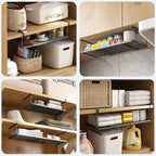 2 Pack Hanging Under Shelf Storage Basket, Expandable Organizer for Cabinets Pantry Shelves - Image 6