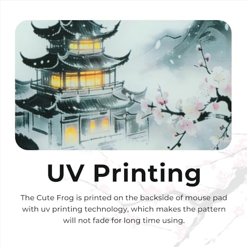 XVX Glass Mousepad Gaming, Cherry Blossom Hard Mouse Pads for Esports, Large Mouse Mat 410mm*310mm, Tempered Glass Mouse Pad Smooth Micro-Etched Surface with Improved Precision and Speed - Image 3