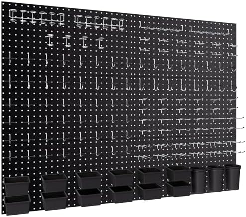 INCLY 226PCS Black Metal Pegboard Wall Organizer 48x36 Inch by INCLY