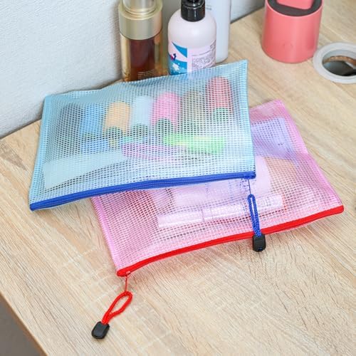 20pcs Mesh Zipper Pouch Bags, Multipurpose Waterproof Organization Storage Bag for Office School Home Travel (A5 Size 9.2''x6.7'', Multicolored) - Image 4